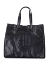 Anine Bing Large Rio Monogram Tote In Black