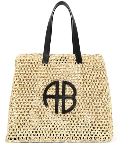 Anine Bing Large Rio Tote Bag In Neutrals
