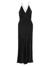 Anine Bing Laurel Silk-blend Satin Gown In Black