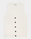 Anine Bing Lawrence Silk-wool Vest In Neutral