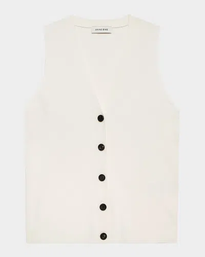 Anine Bing Lawrence Silk-wool Vest In White