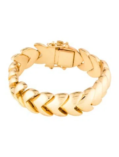 Pre-owned Anine Bing Layered Heart Chain Bracelet, 6.5" In Multi