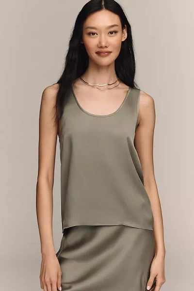 Anine Bing Lea Silk Tank In Green