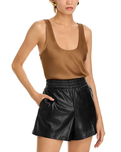 Anine Bing Lea Silk Top In Sepia