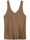 Anine Bing Lea Silk Satin Tank Top In Brown