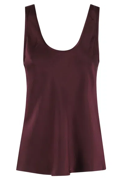 Anine Bing Lea Silk-charmeuse Tank In Red