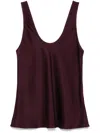 Anine Bing Lea Silk-charmeuse Tank In Bordeaux