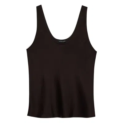 Anine Bing Lea Satin Tank Top In Burgundy