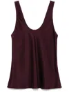 Anine Bing Lea Silk-charmeuse Tank In Red
