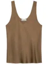 Anine Bing Lea Silk Satin Tank Top In Sepia