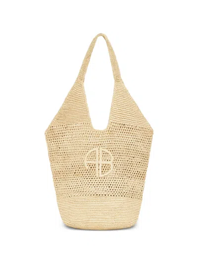 Anine Bing Womens Beige Leah Raffia Hobo Bag In Brown