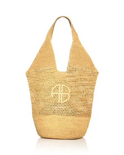 Anine Bing Leah Medium Raffia Hobo Bag In Pattern