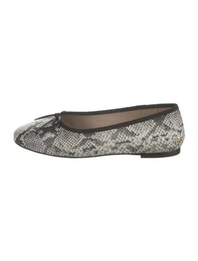 Pre-owned Anine Bing Leather Animal Print Ballet Flats In Multicolor