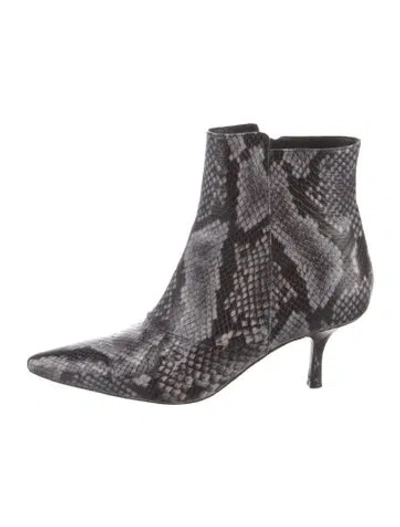 Pre-owned Anine Bing Leather Animal Print Boots In Blue