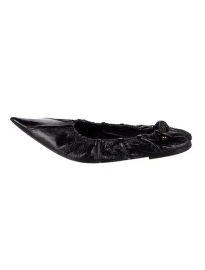 Pre-owned Anine Bing Leather Ballet Flats In Black