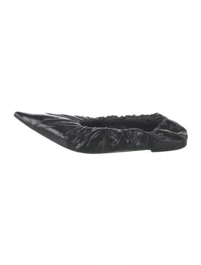 Pre-owned Anine Bing Leather Ballet Flats In Black