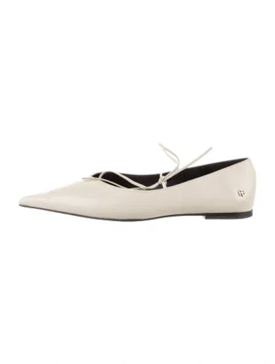 Pre-owned Anine Bing Leather Ballet Flats In Neutrals