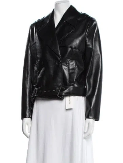 Pre-owned Anine Bing Leather Biker Jacket In Black
