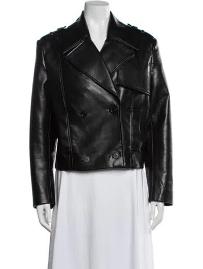 Pre-owned Anine Bing Leather Biker Jacket In Black