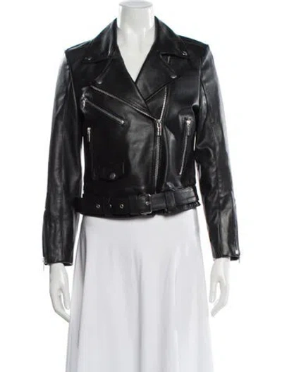 Pre-owned Anine Bing Leather Biker Jacket In Multi