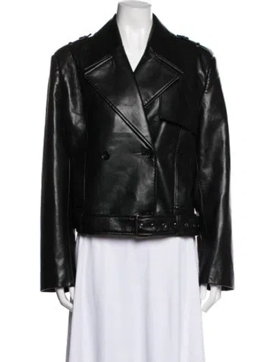 Pre-owned Anine Bing Leather Biker Jacket W/ Tags In Black