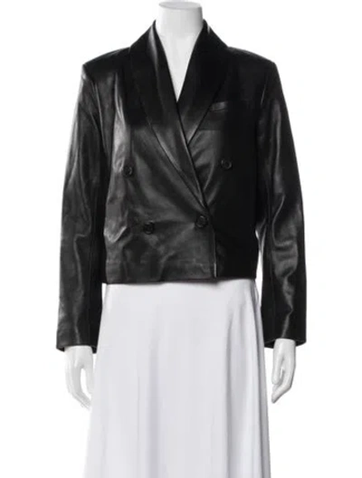 Pre-owned Anine Bing Leather Blazer In Black