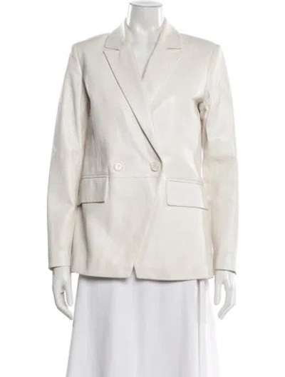 Pre-owned Anine Bing Leather Blazer In White