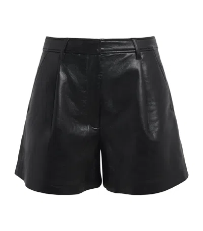 Anine Bing Leather-blend Trent Shorts In Black