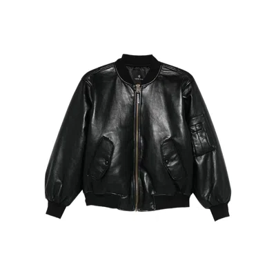 Anine Bing Leather Bomber Jacket In Black