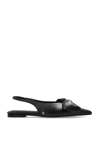 Anine Bing Bow-detail Ballet Flats In Black