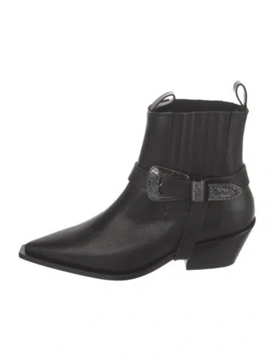 Pre-owned Anine Bing Leather Boots In Black