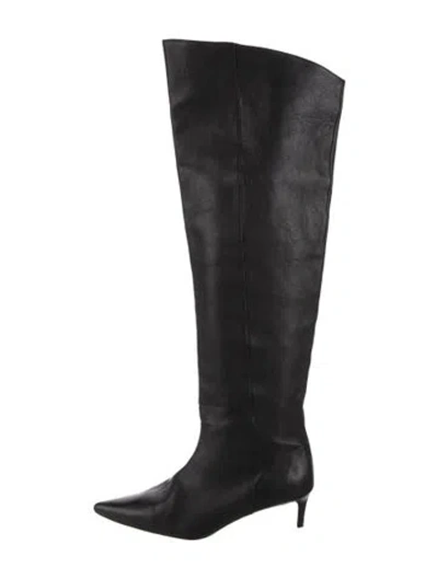 Pre-owned Anine Bing Leather Boots In Black