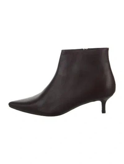Pre-owned Anine Bing Leather Boots In Burgundy