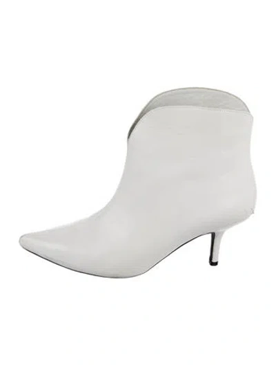 Pre-owned Anine Bing Leather Boots In White