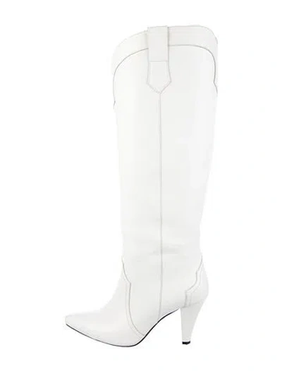 Pre-owned Anine Bing Leather Boots In White