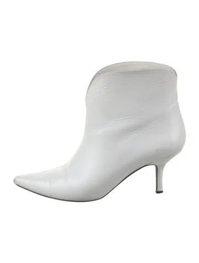 Pre-owned Anine Bing Leather Boots In White