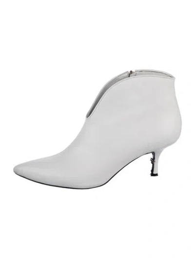 Pre-owned Anine Bing Leather Boots In White