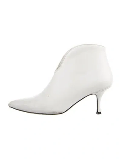 Pre-owned Anine Bing Leather Boots In White