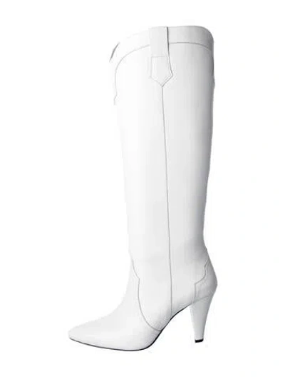 Pre-owned Anine Bing Leather Boots In White