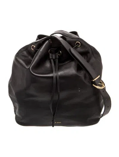 Pre-owned Anine Bing Leather Bucket Bag In Black