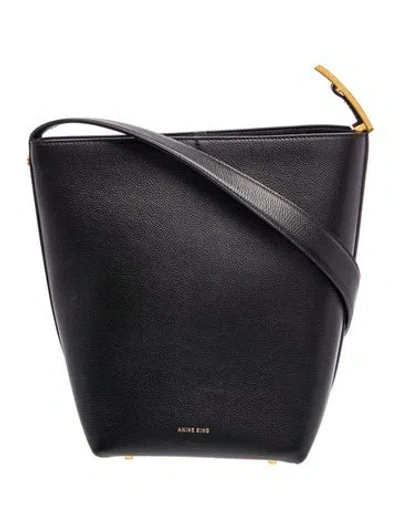 Pre-owned Anine Bing Leather Bucket Bag In Black