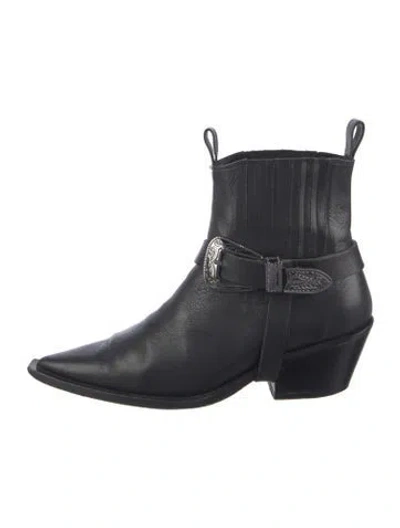 Pre-owned Anine Bing Leather Chelsea Boots In Black