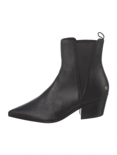 Pre-owned Anine Bing Leather Chelsea Boots In Black