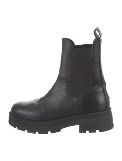 Pre-owned Anine Bing Leather Chelsea Boots In Black