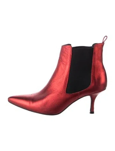 Pre-owned Anine Bing Leather Chelsea Boots In Red