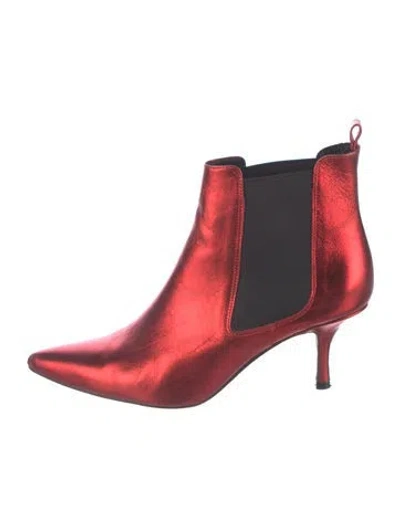 Pre-owned Anine Bing Leather Chelsea Boots In Red