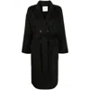 Anine Bing Womens Black Dylan Belted Wool And Cashmere Coat