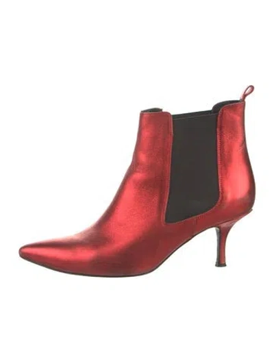 Pre-owned Anine Bing Leather Colorblock Pattern Chelsea Boots