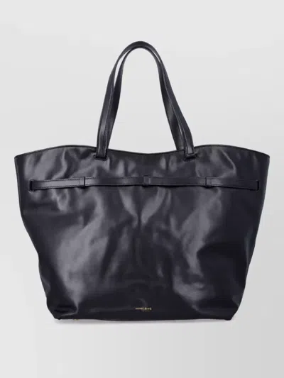 Anine Bing Leather Elly Small Tote Bag In Black
