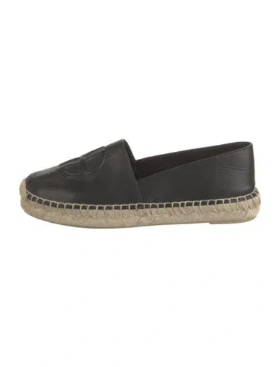 Pre-owned Anine Bing Leather Espadrilles In Black